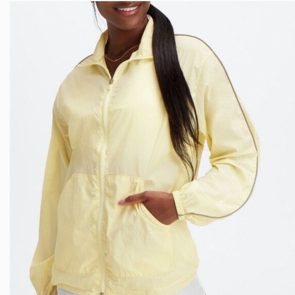 Fabletics Ladies Yellow  Oversized Flyweight Windbreaker SZ S